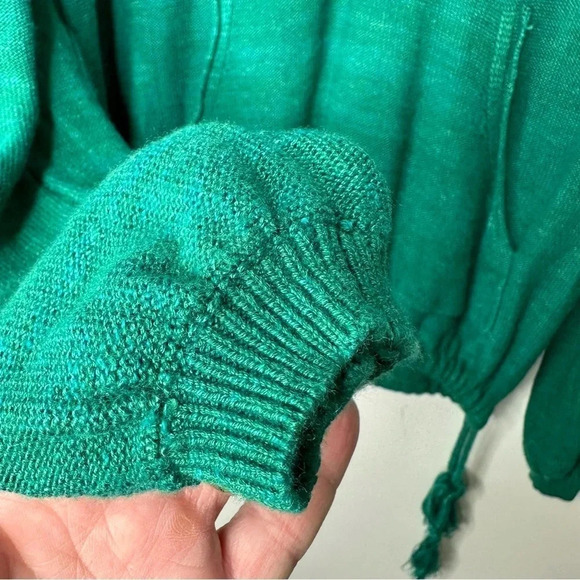 Free People Teal Optimistic Linen Blend Hoodie Size XS - Picture 7 of 11